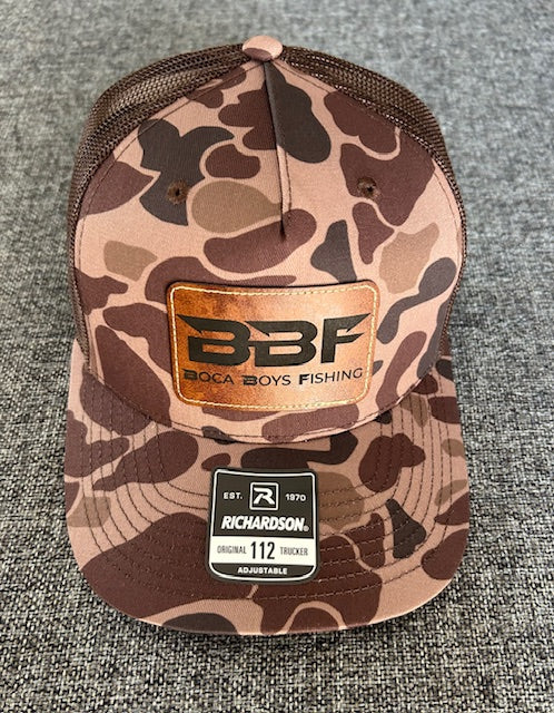 Boca Boys Fishing  Camouflage  Brown Truck  Cap